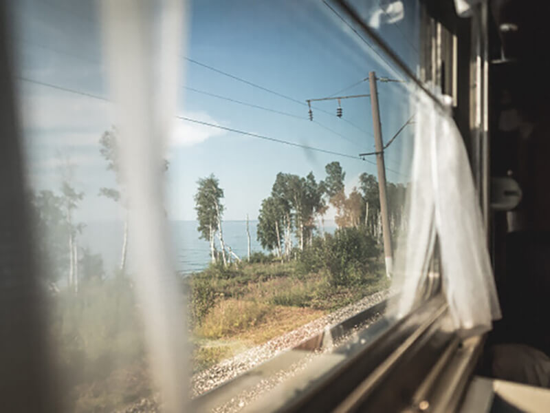 Поезд, вид из окна